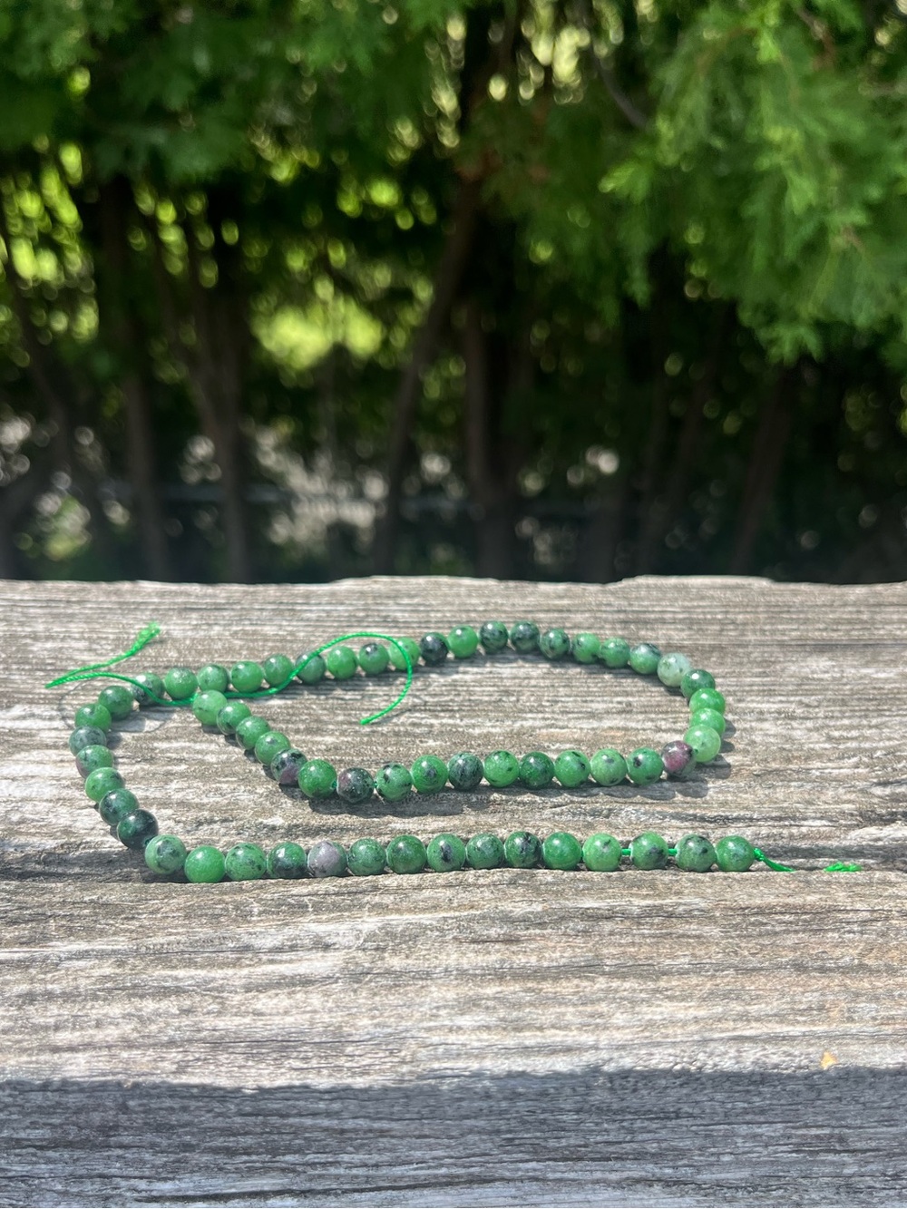 Ruby In Zoisite Bead Strand - Picture 2 of 3
